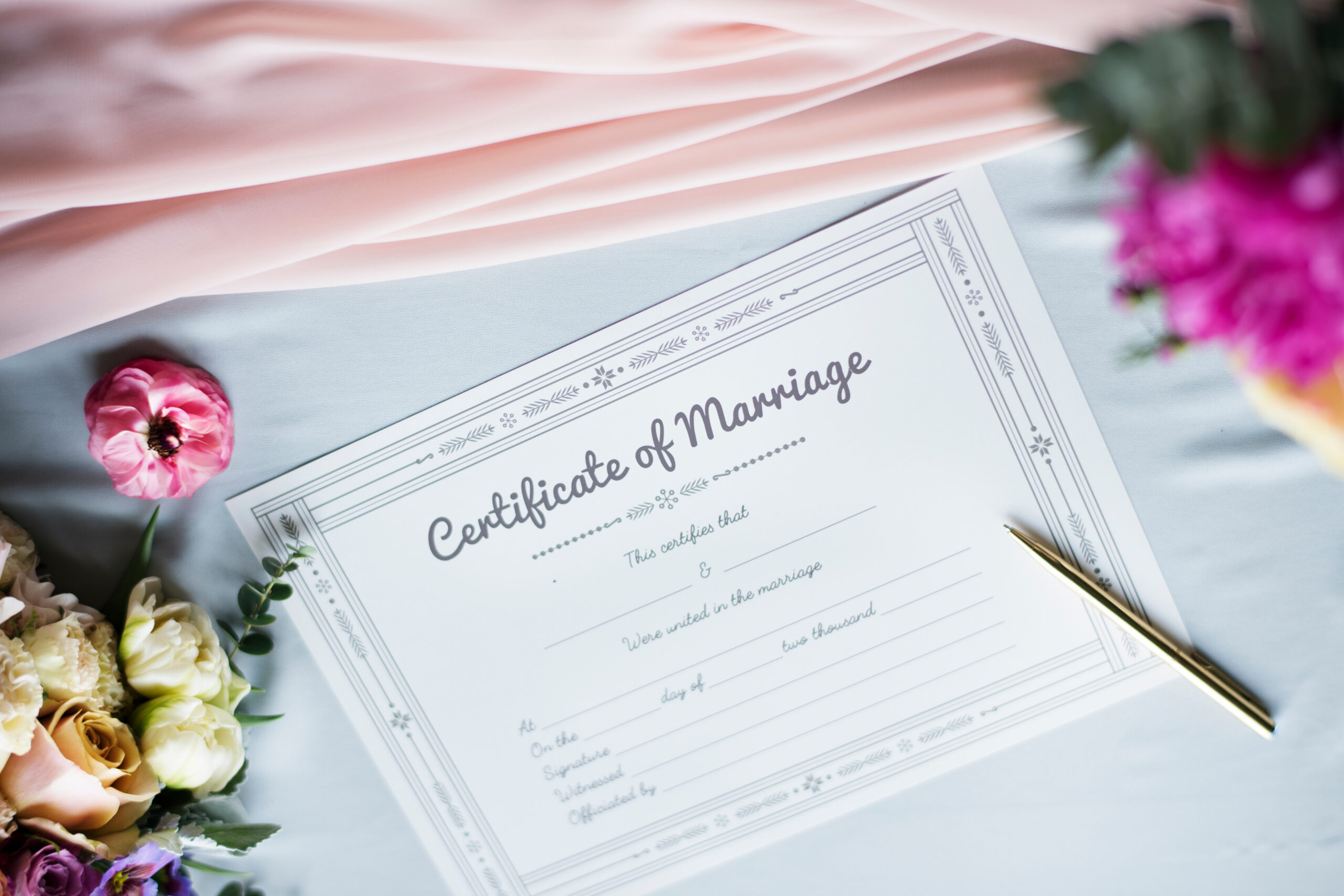 marriage license certificate