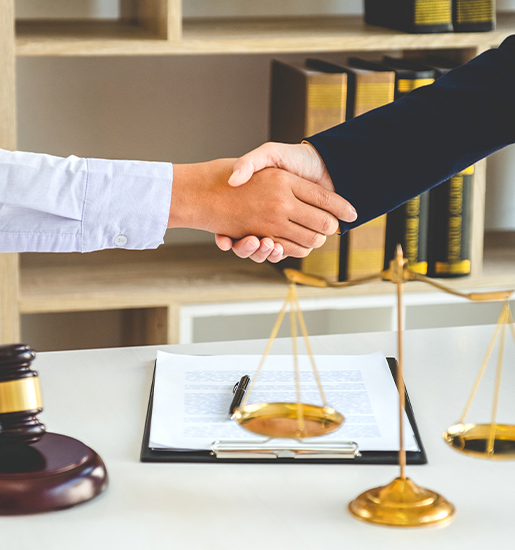 Businessman shaking hands to seal a deal Judges male lawyers Consultation legal services